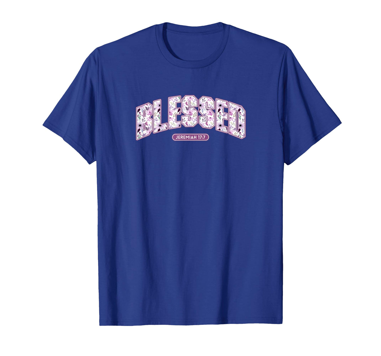 Blessed Sporty Floral Tee for Women, Jeremiah 17:7, Faith T-Shirt