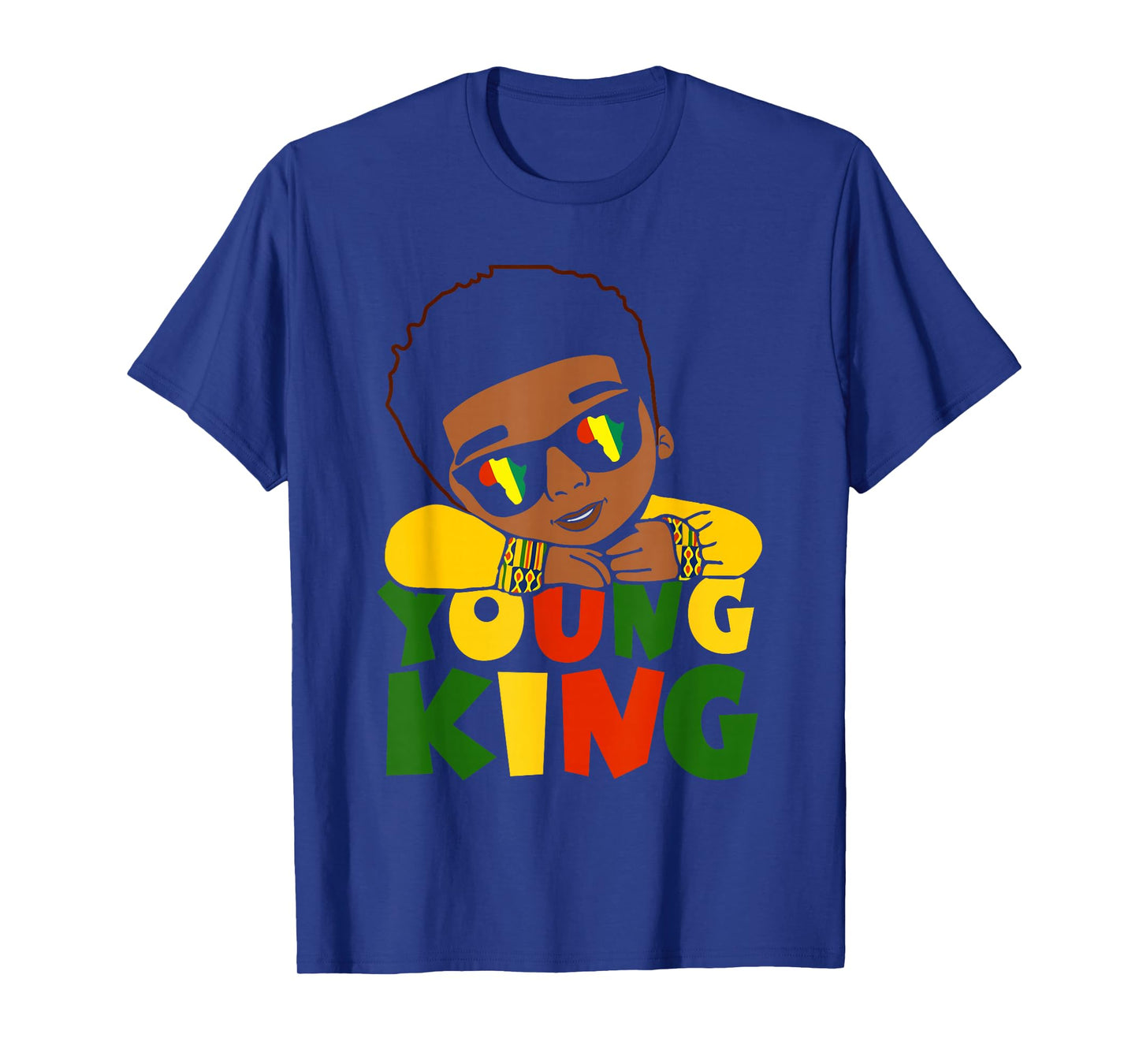 Black Young King Black History Month Kids Afro Boys Men T-Shirt