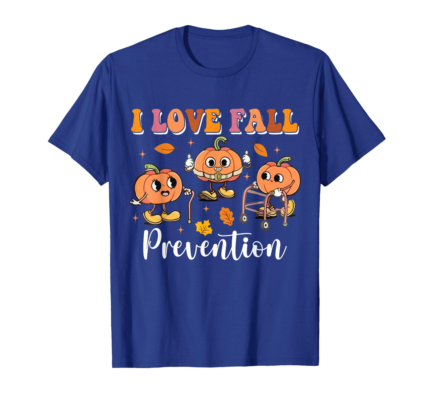 Groovy Retro I Love Fall Prevention Fall Physical Therapy T-Shirt