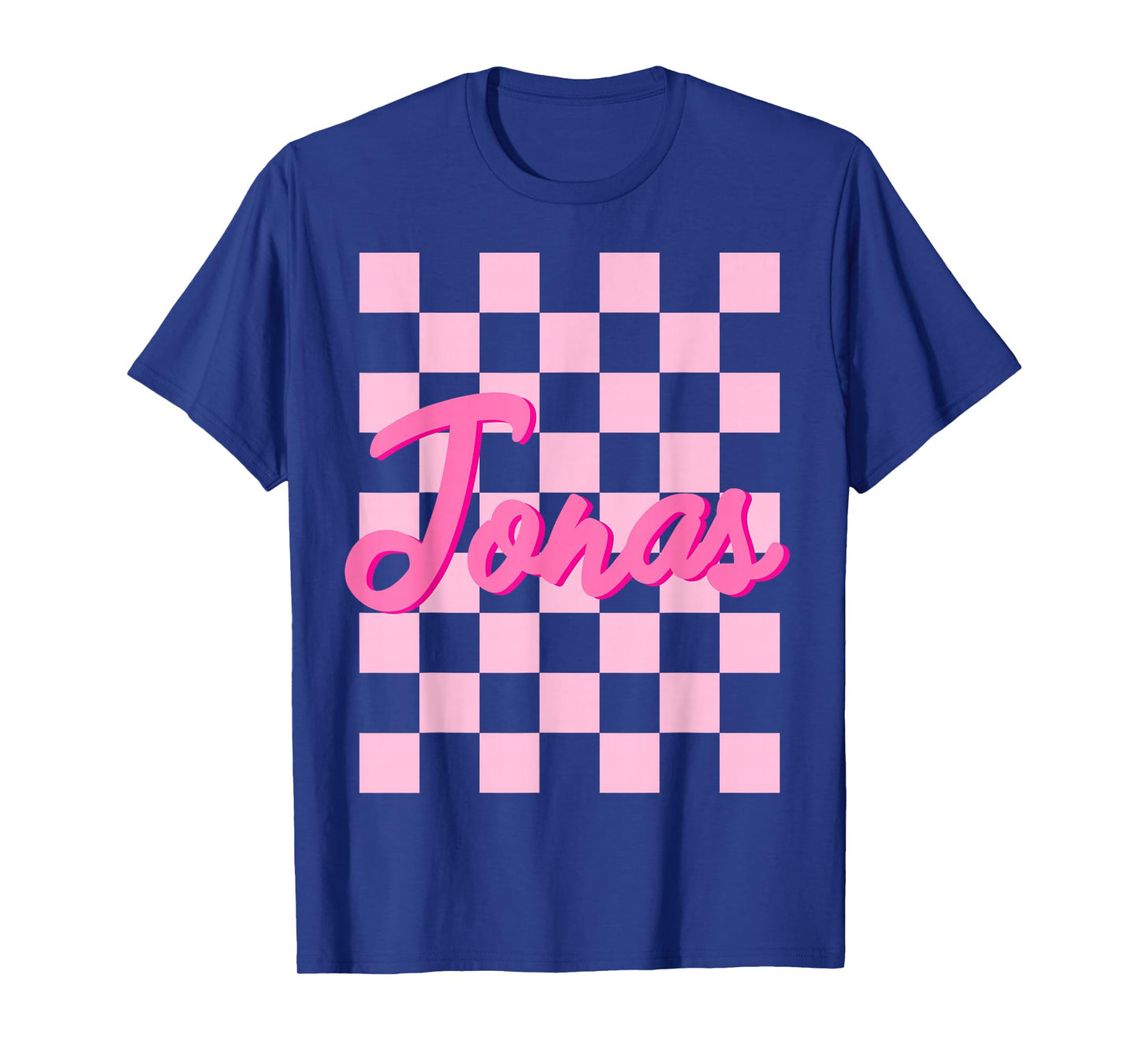 First Names Apparel Personalized Retro Jonas T-Shirt - Unisex-Adults, Unisex-Kids, Black, Small