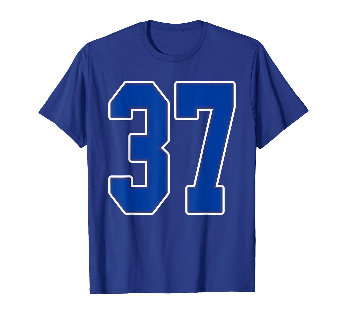 Royal Blue and White Number 37 Jersey Player Uniform #37 Fan T-Shirt