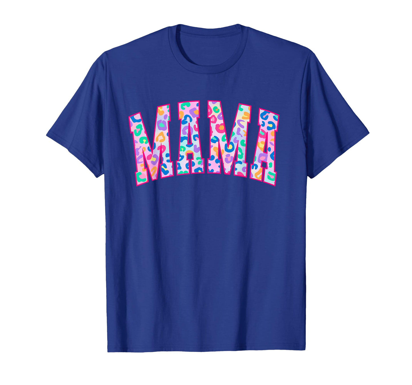 Mama Colorful Leopard Graphic Print Happy Mother's Day Women T-Shirt