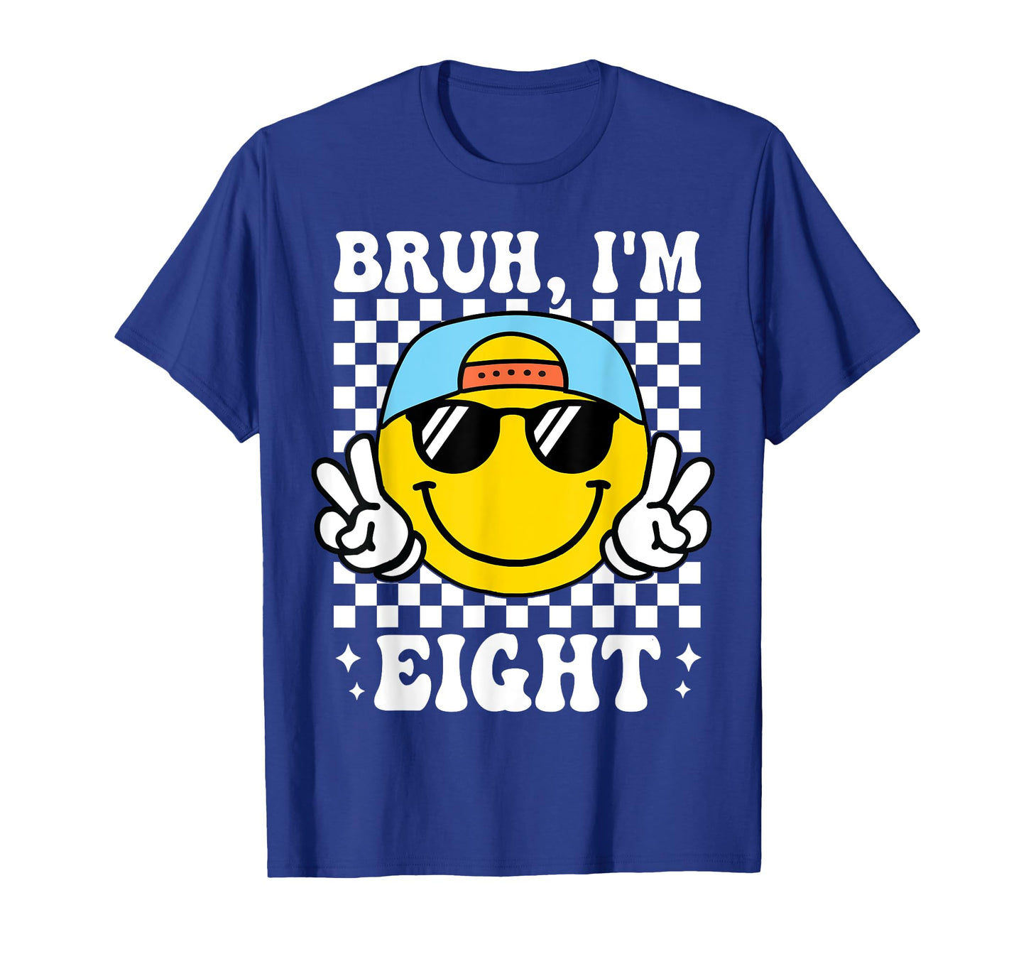 Bruh I'm Eight 8 8th Birthday Groovy Boys Girls 8 Years Old T-Shirt