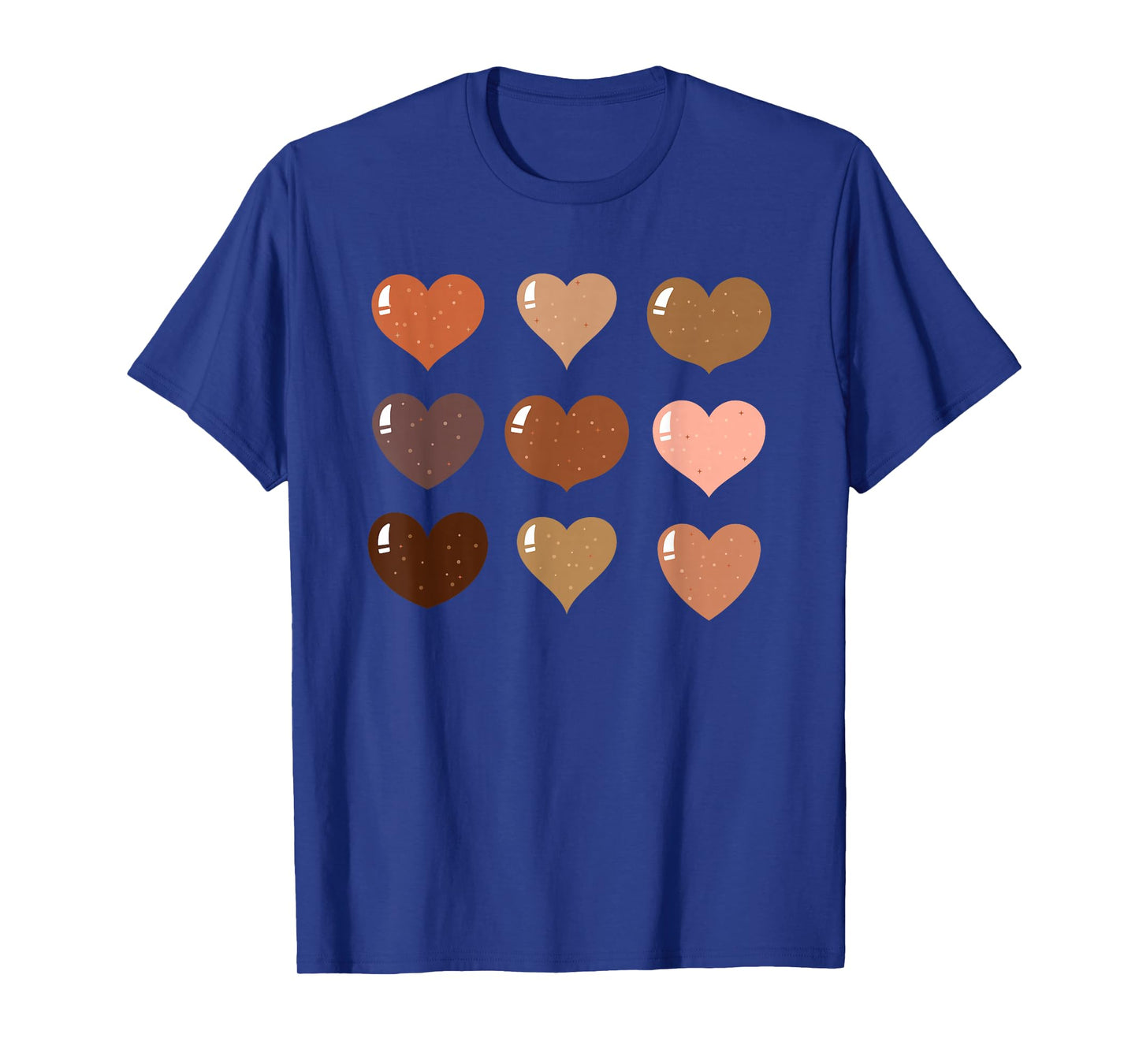 Black History Month Melanin Skin Tone Hearts African Pride T-Shirt