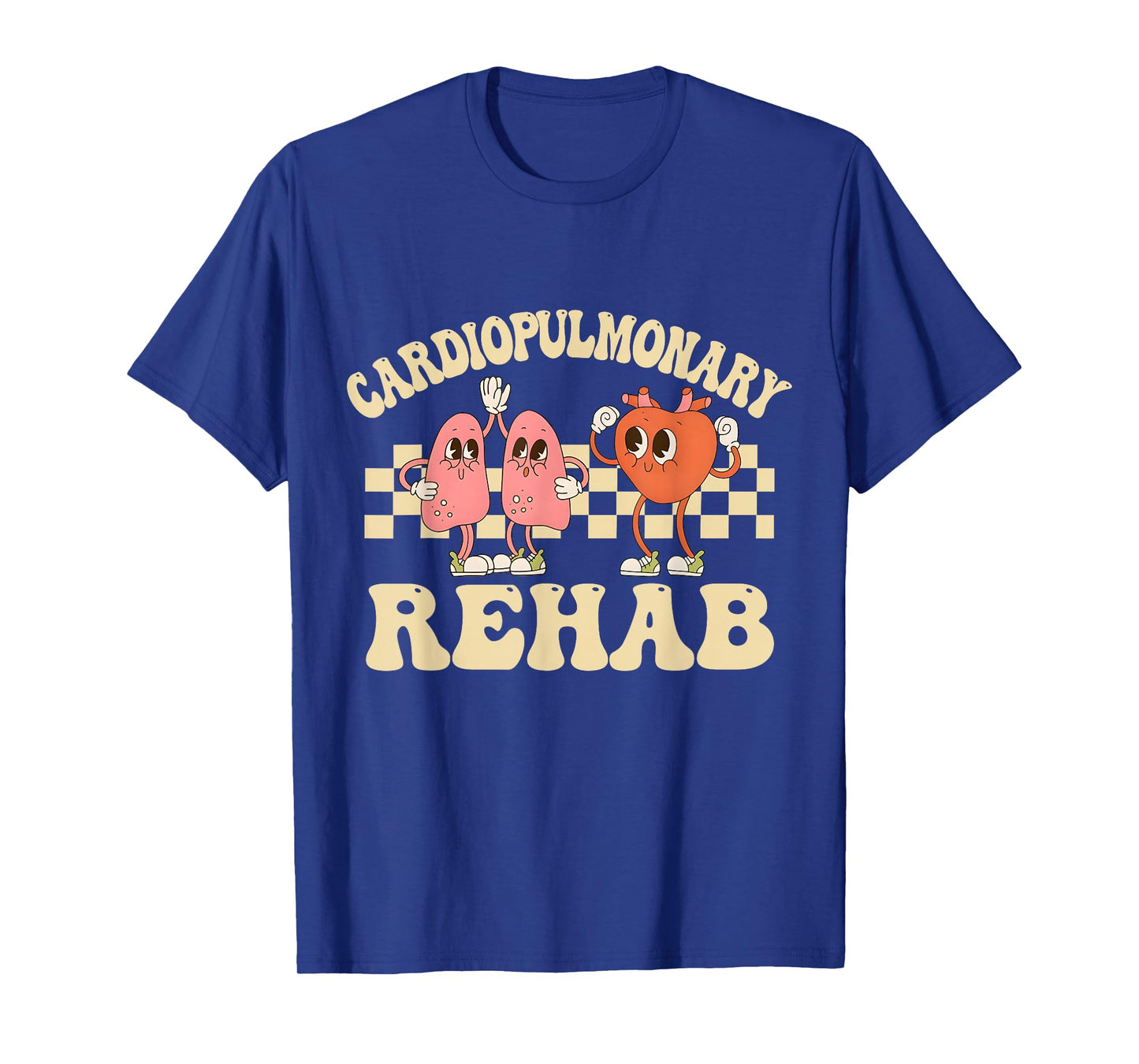 Retro Cardiopulmonary Rehab Nurse T-Shirt - Women's Healthcare Professional Black Heart Short Sleeve Crew Neck T-Shirt - Size 6 (US Medium)