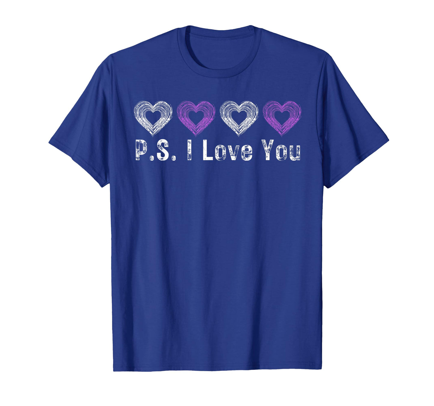 PS I Love You Day Valentine's Day Purple Heart Women Men Kid T-Shirt