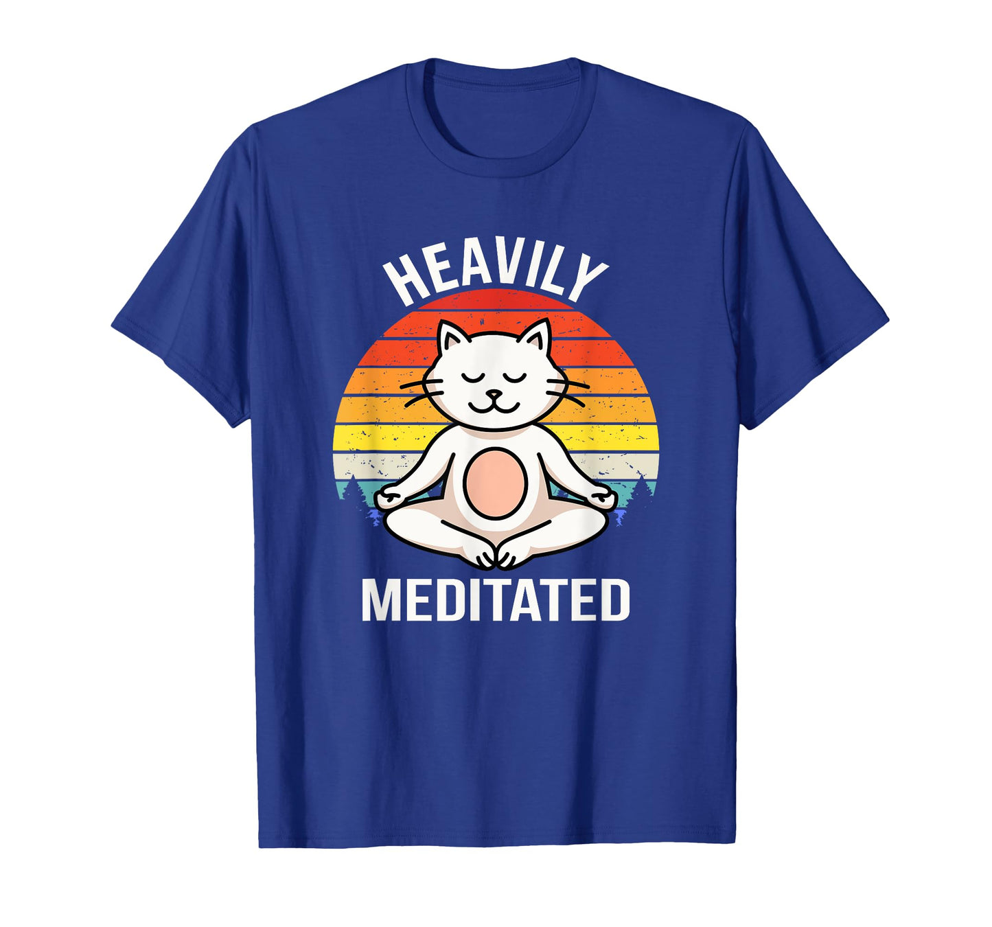 Heavily Meditated Yoga Meditation Spiritual Buddhist Cat T-Shirt for Men Women Kids