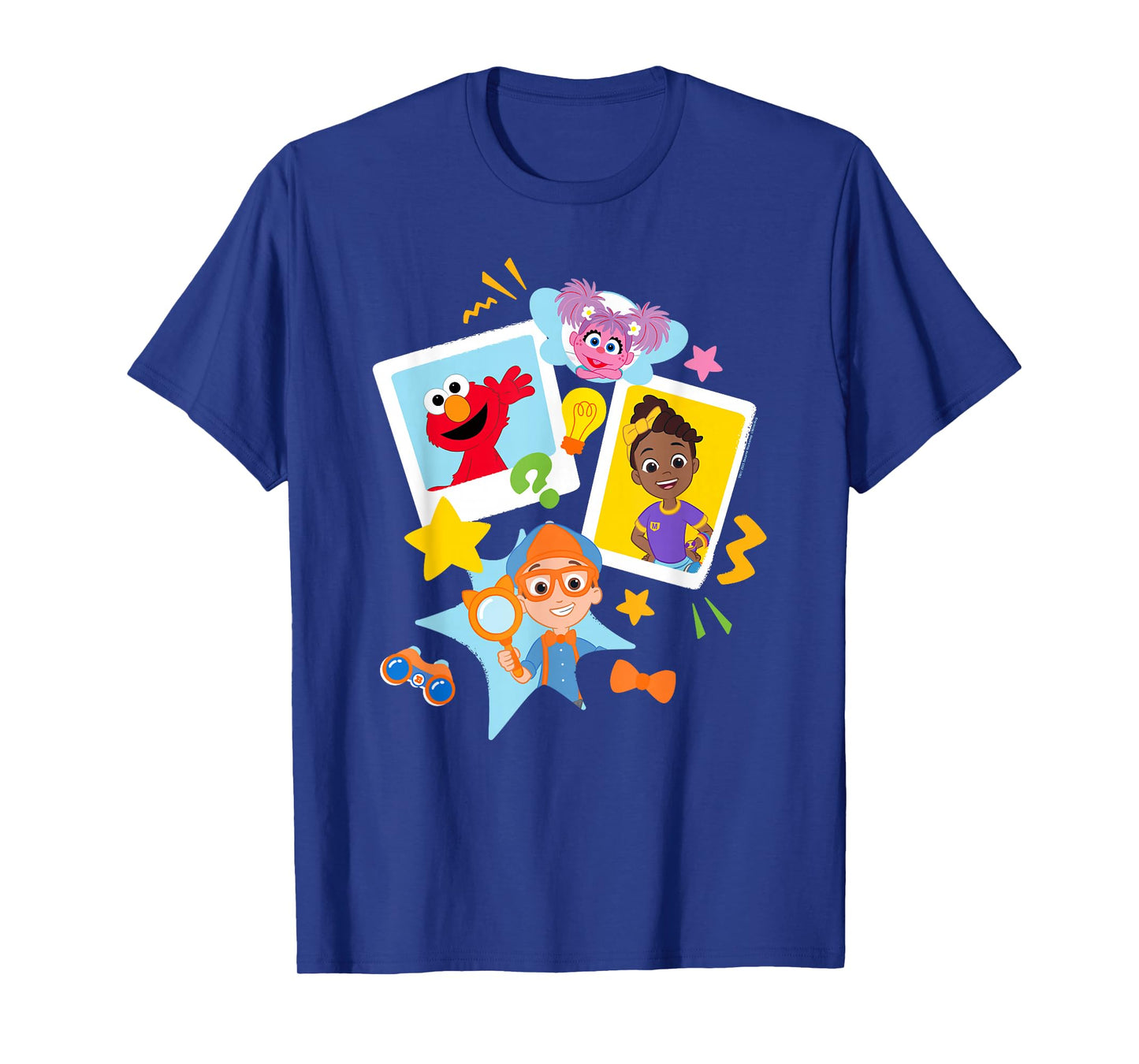 Blippi Sesame Street Cute Polaroid Portraits Collage T-Shirt