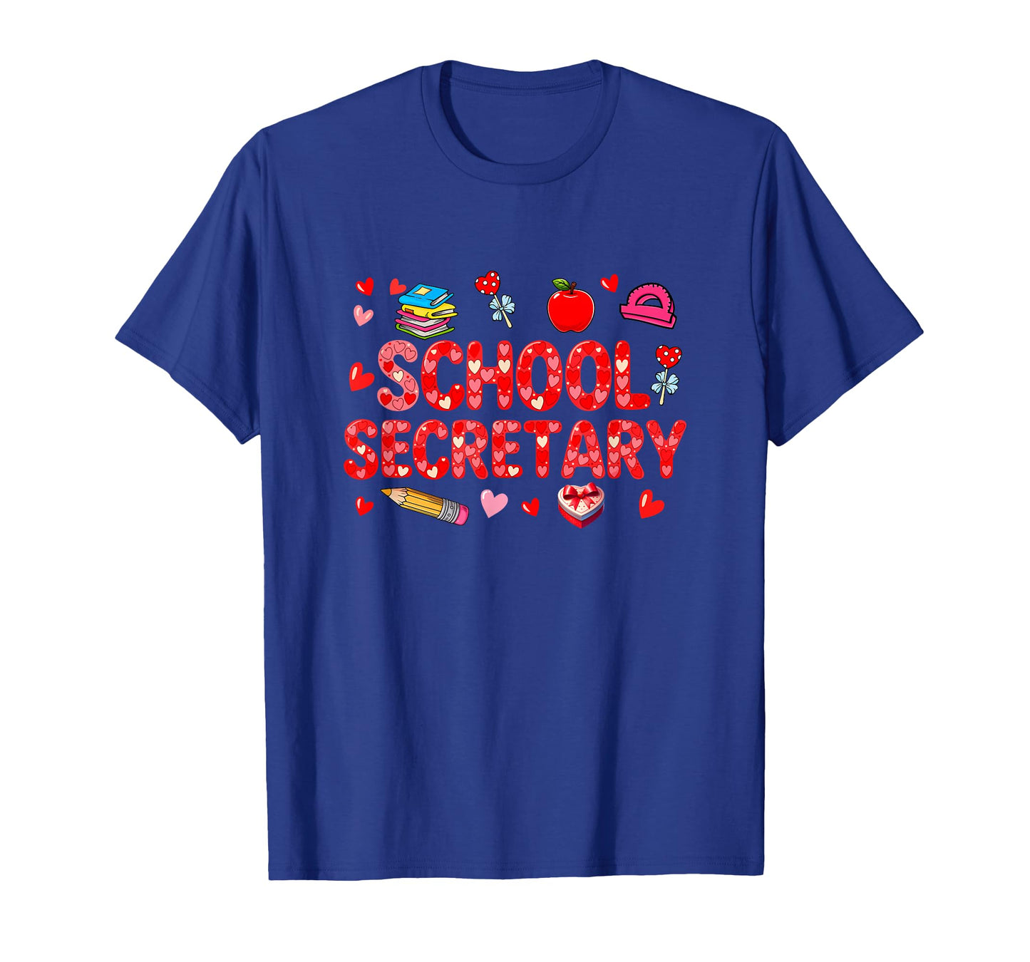 School Secretary Job Tools Valentine Hearts Matching Women T-Shirt