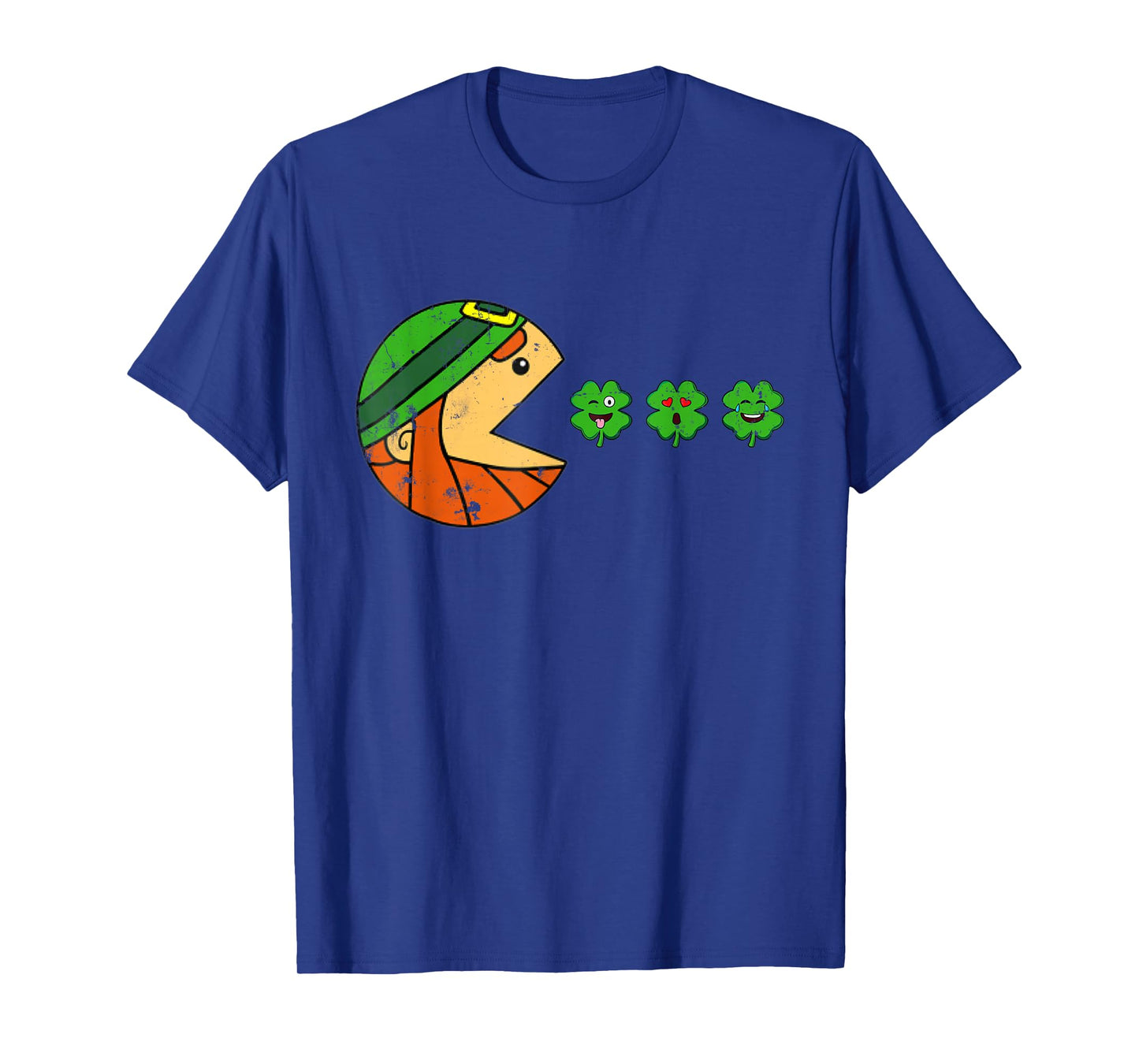 Leprechaun St Patricks Day Eating Shamrock Gamer Men Kids T-Shirt