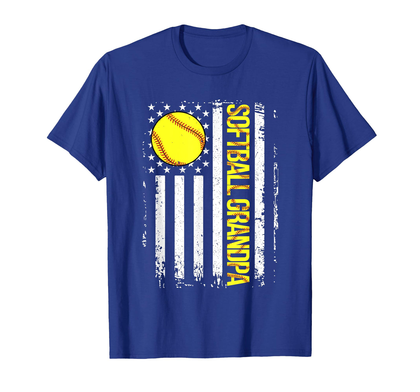 Softball Grandpa American Flag Vintage ic Game Day T-Shirt for Women Men