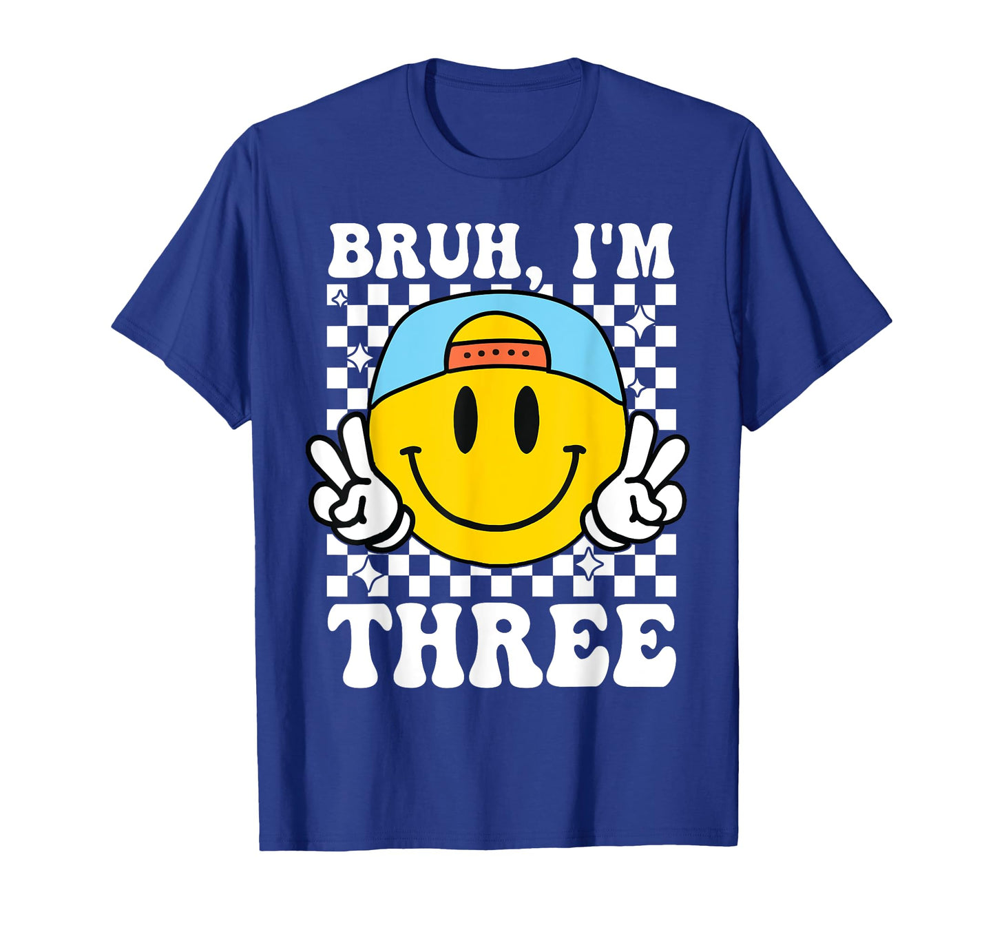 Bruh I'm Three 3 3rd Birthday Groovy Boys Girls 3 Years Old T-Shirt
