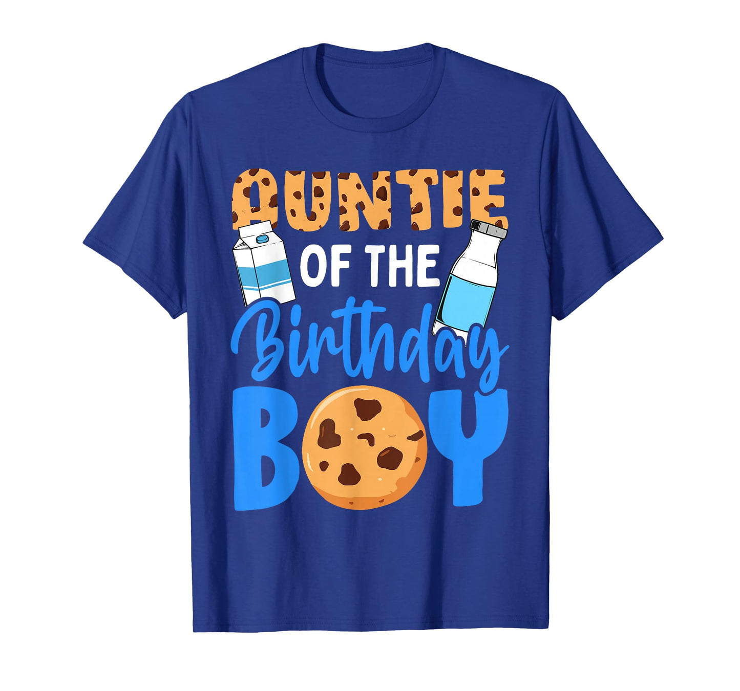 Auntie of the birthday boy Milk and Cookies 1st birthday T-Shirt