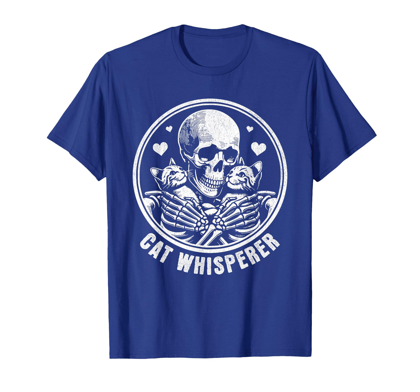 Cat Whisperer Skull Skeleton Cats Lady Cat Dad Funny T-Shirt