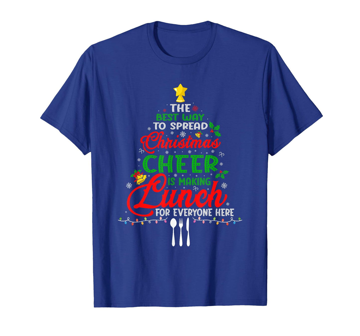 Lunch Lady Christmas XMas School Cafeteria Lunch Lady Tree T-Shirt