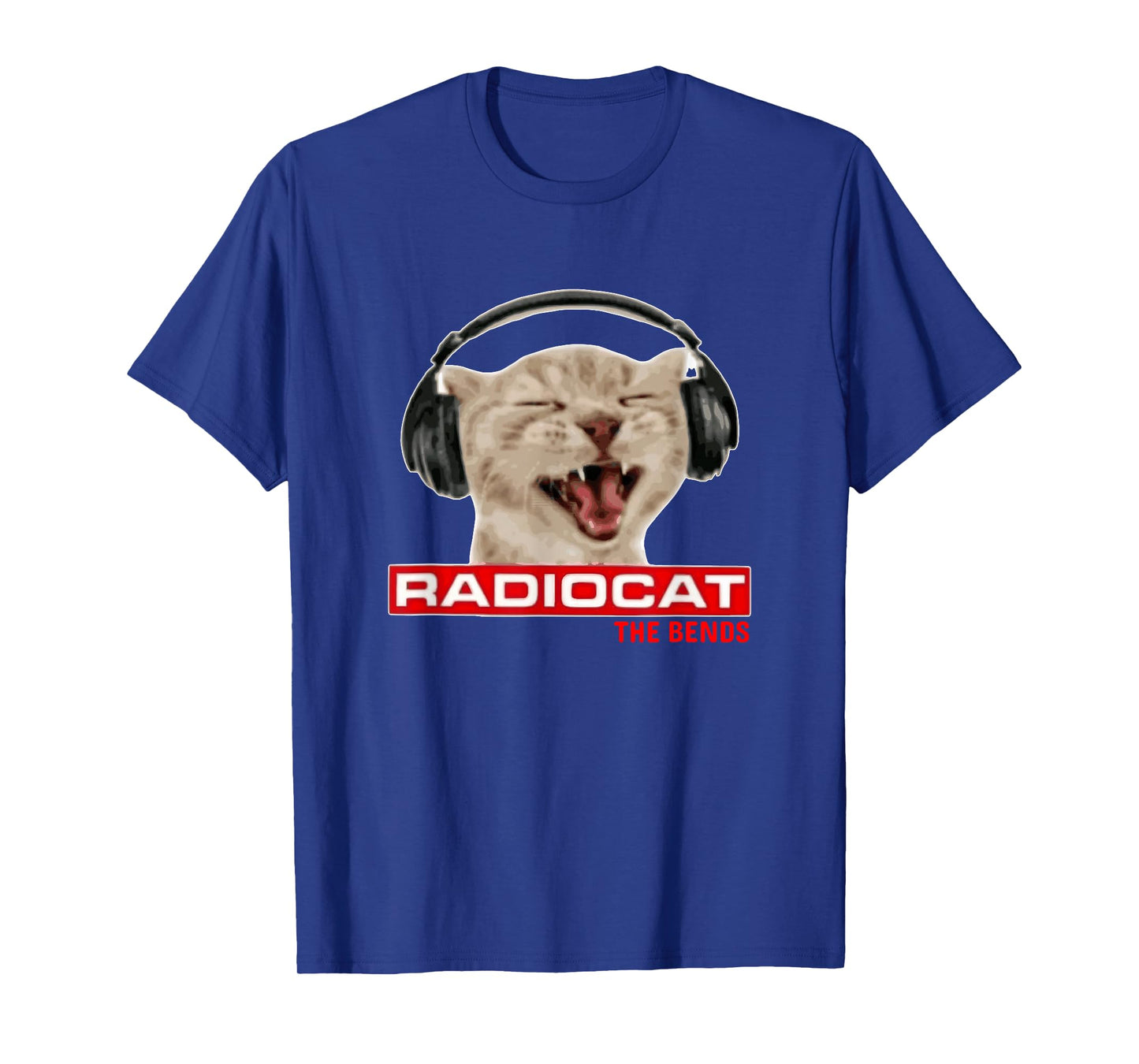 Radiocat The Bends Funny Music Cat Meme Cat Mom Cat Lover T-Shirt