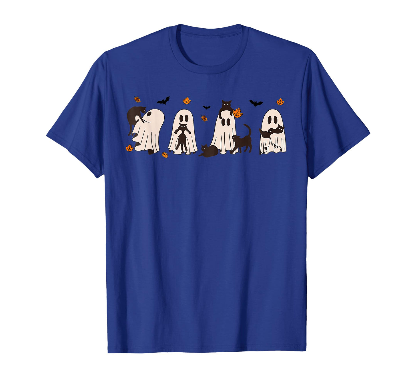 Black Cats in Cute Ghost Cat Halloween T-Shirt