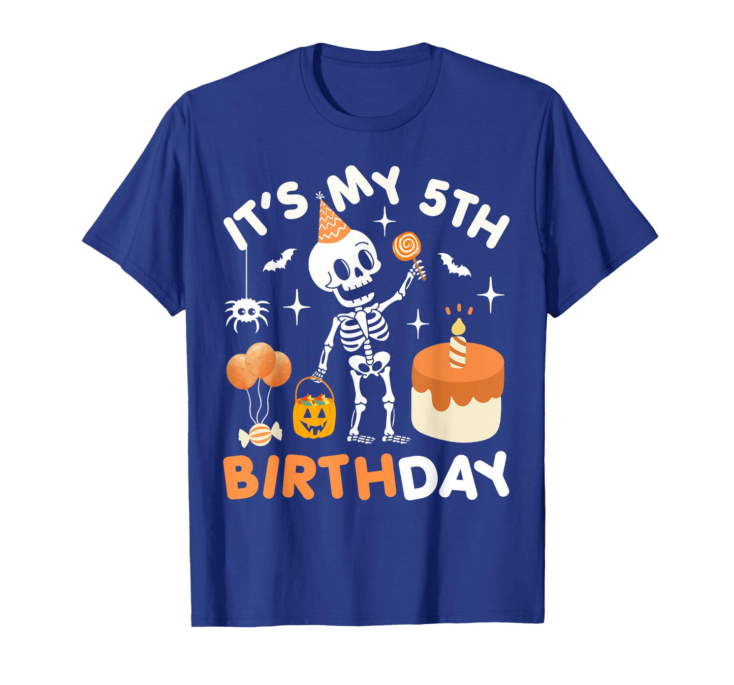 It's My 5th Birthday-Funny Halloween Skeleton 5th Bday Boys T-Shirt