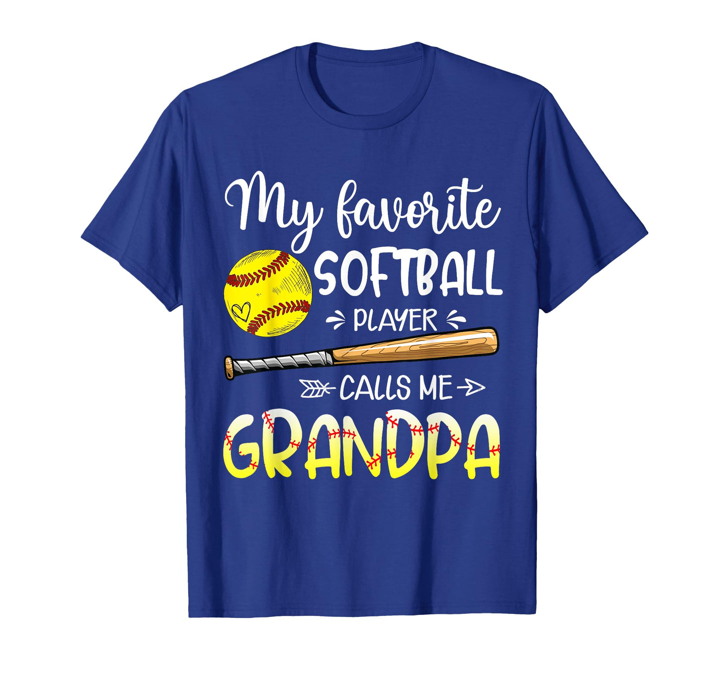 Softball My Favorite Softball Player Calls Me Grandpa T-Shirt