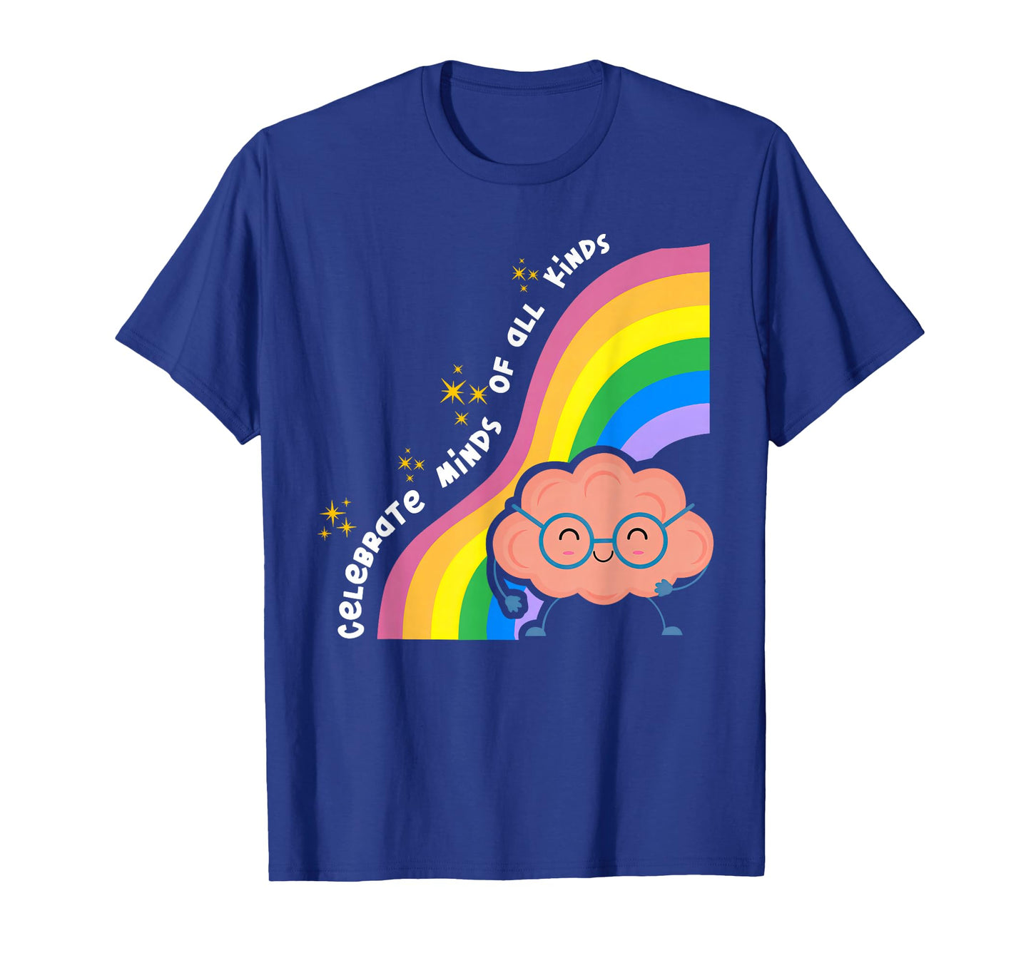 Celebrate Minds of All Kinds Rainbow Brain Neurodivergent T-Shirt
