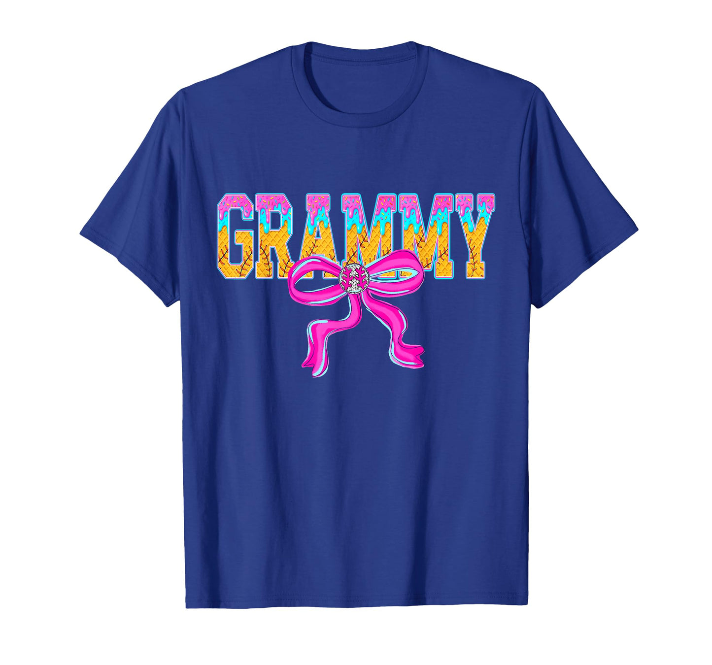 Baseball Grammy Ice Cream Drip Game Day Family Matching T-Shirt