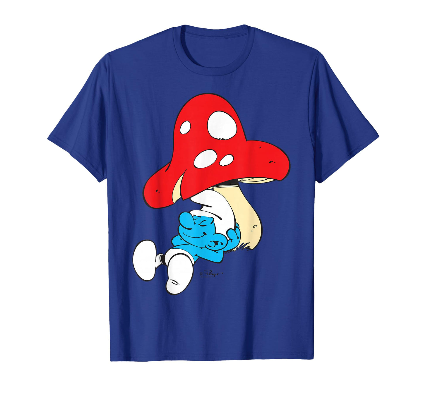 The Smurfs Sleeping Under Mushroom Smiling T-Shirt
