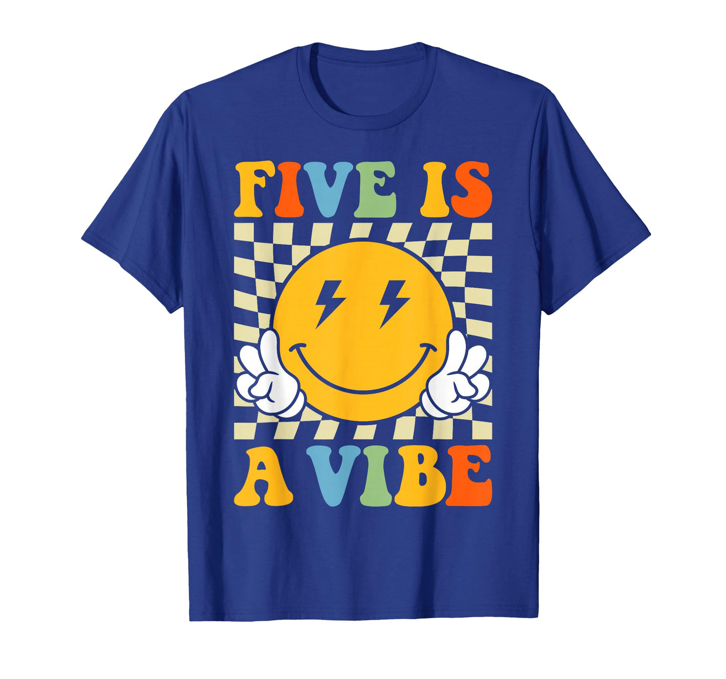 Five Is A Vibe 5th Birthday Groovy Boys Girls 5 Years Old T-Shirt