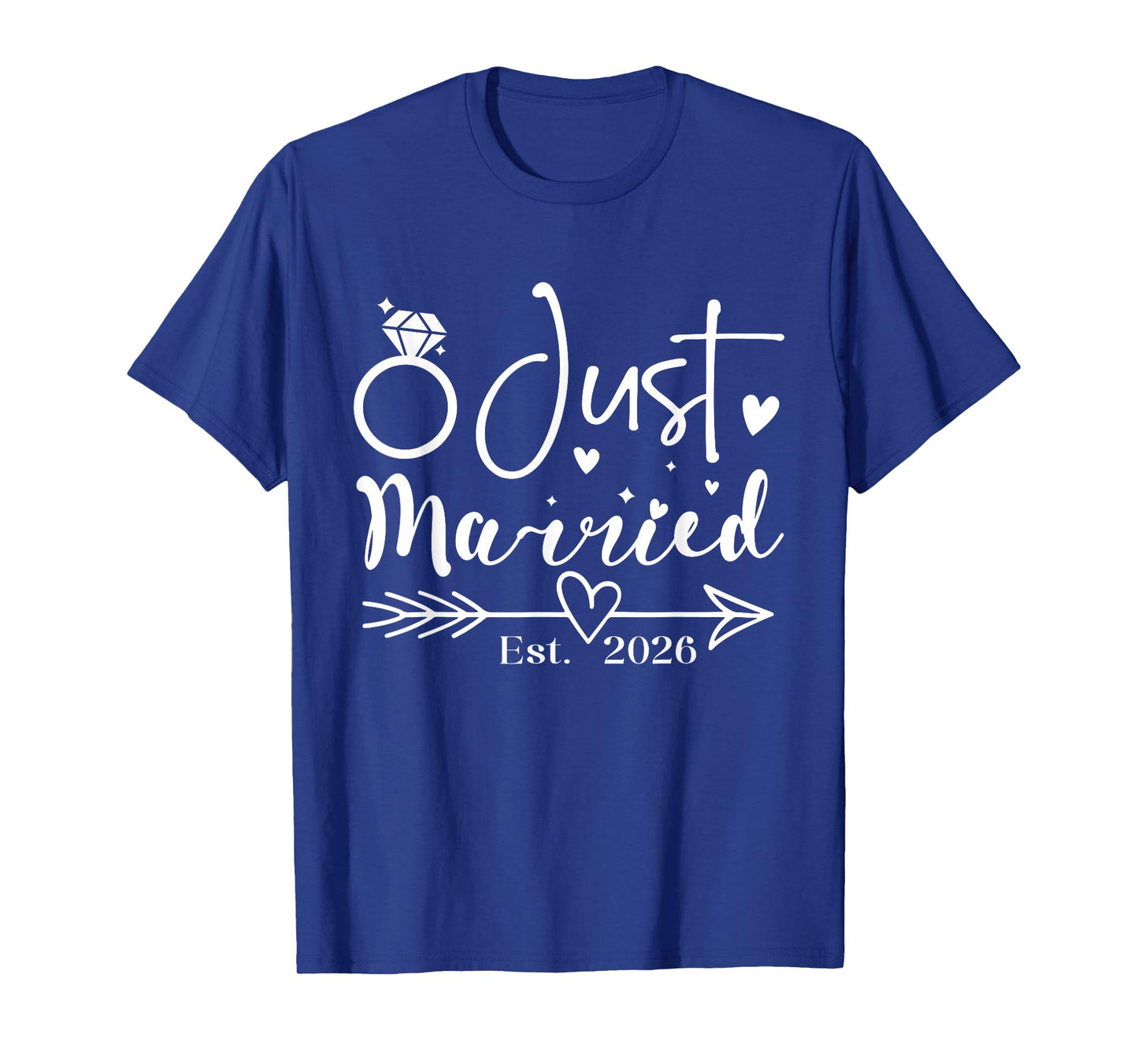 Just Married 2026 Wedding Rings Matching Couple Newlyweds T-Shirt