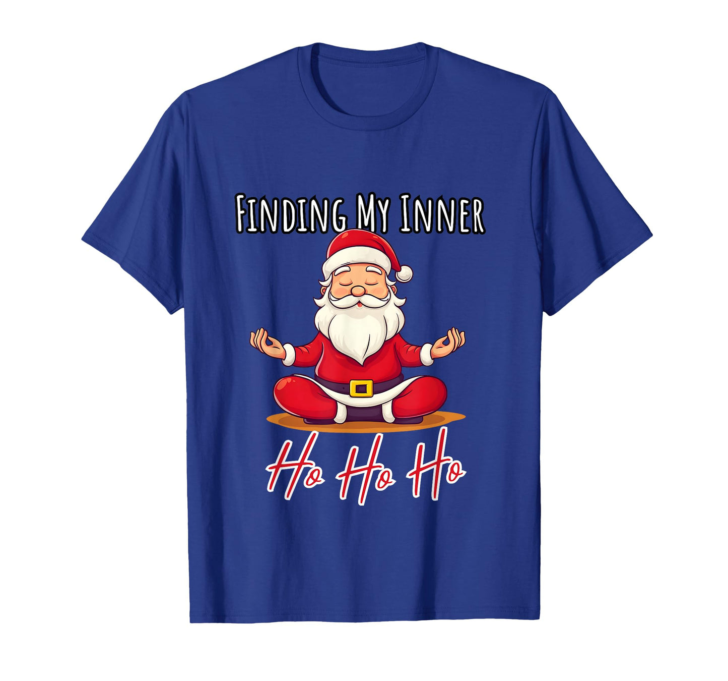 Funny Santa Claus Yoga Christmas Lotus Pose Meditation T-Shirt