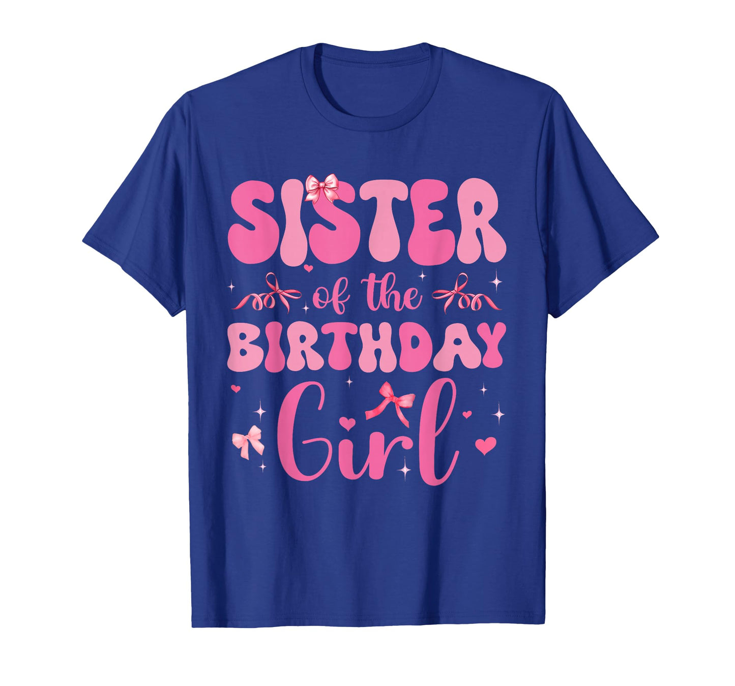 Sister Of Birthday Girl Pink Coquette Bow Family Matching T-Shirt