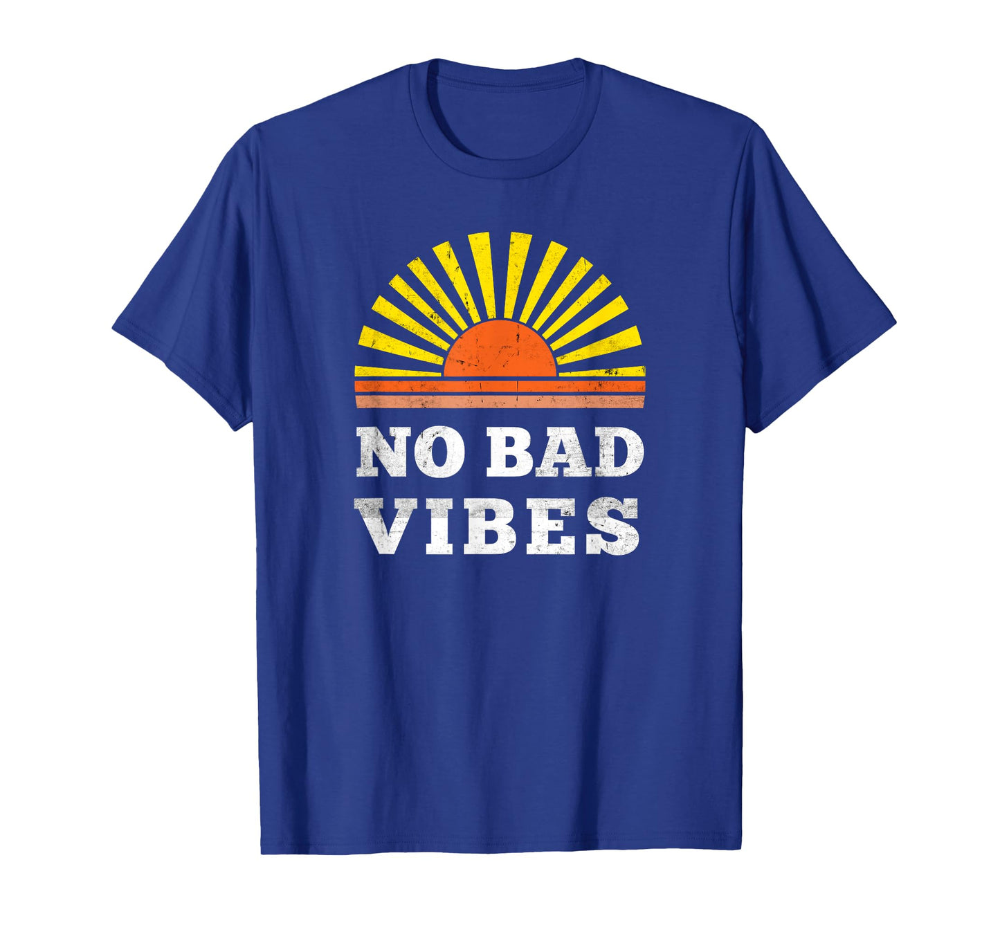 No Bad Vibes Retro Summer Sunset Think Positive Wellbeing Men Women Kids T-Shirt