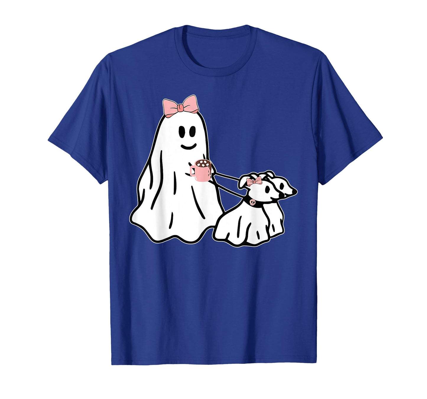 Funny Ghost Walking Dog Spooky Season Halloween Coquette T-Shirt