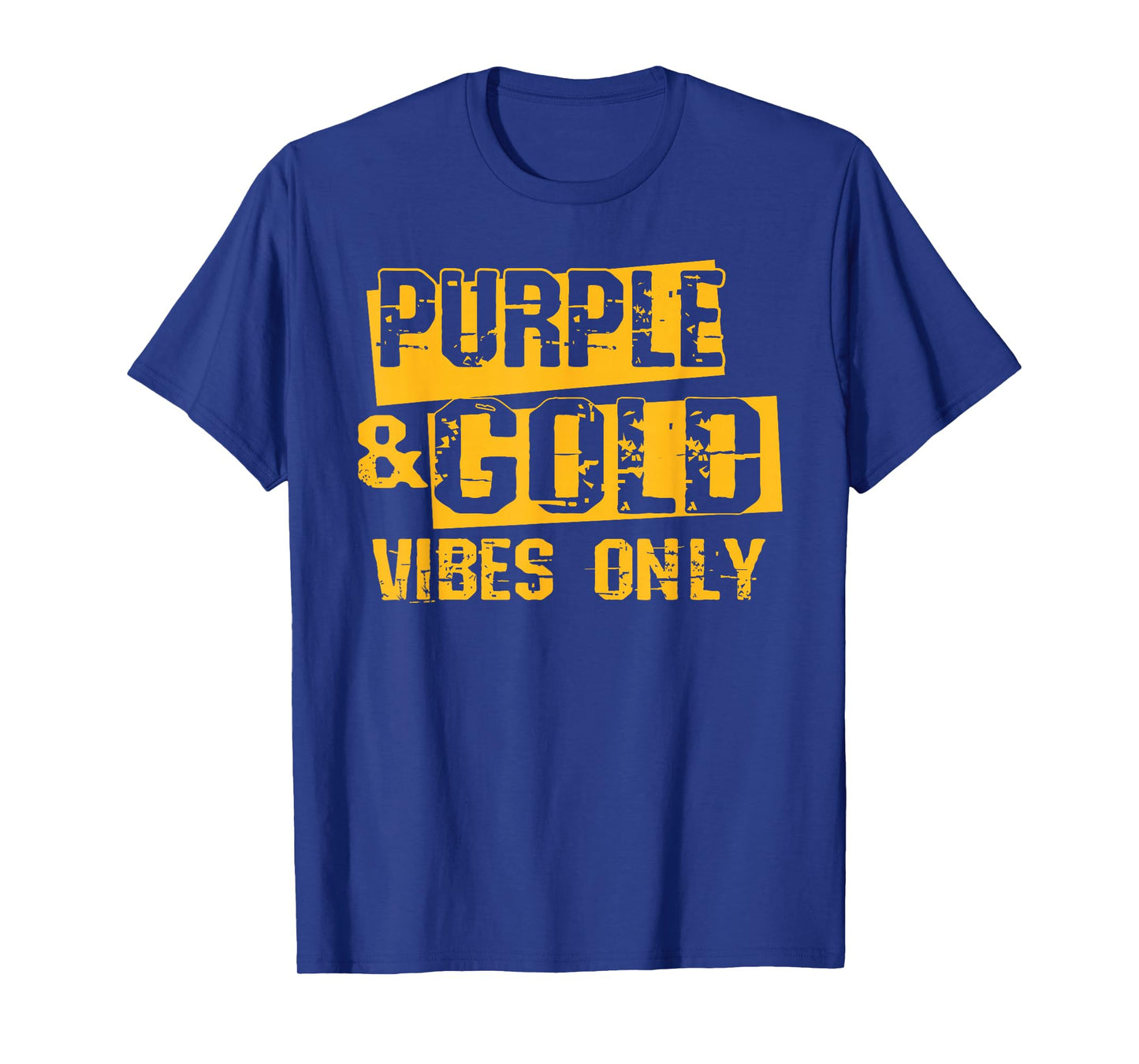 Purple and Gold Game Day Team Spirit High School Football T-Shirt