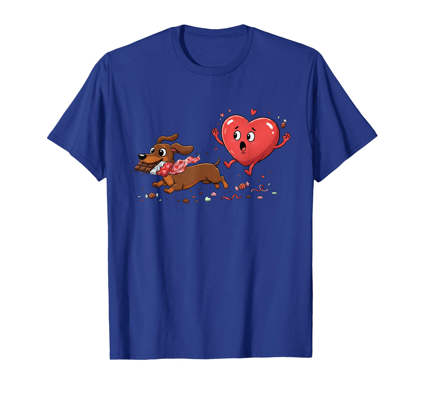 Dachshund Heart Chocolate Valentine Dog Womens Mens Kids T-Shirt