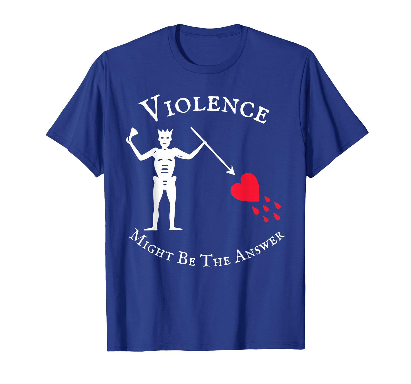 Violence Might Be The Answer Pirate Skull Retro Design T-Shirt