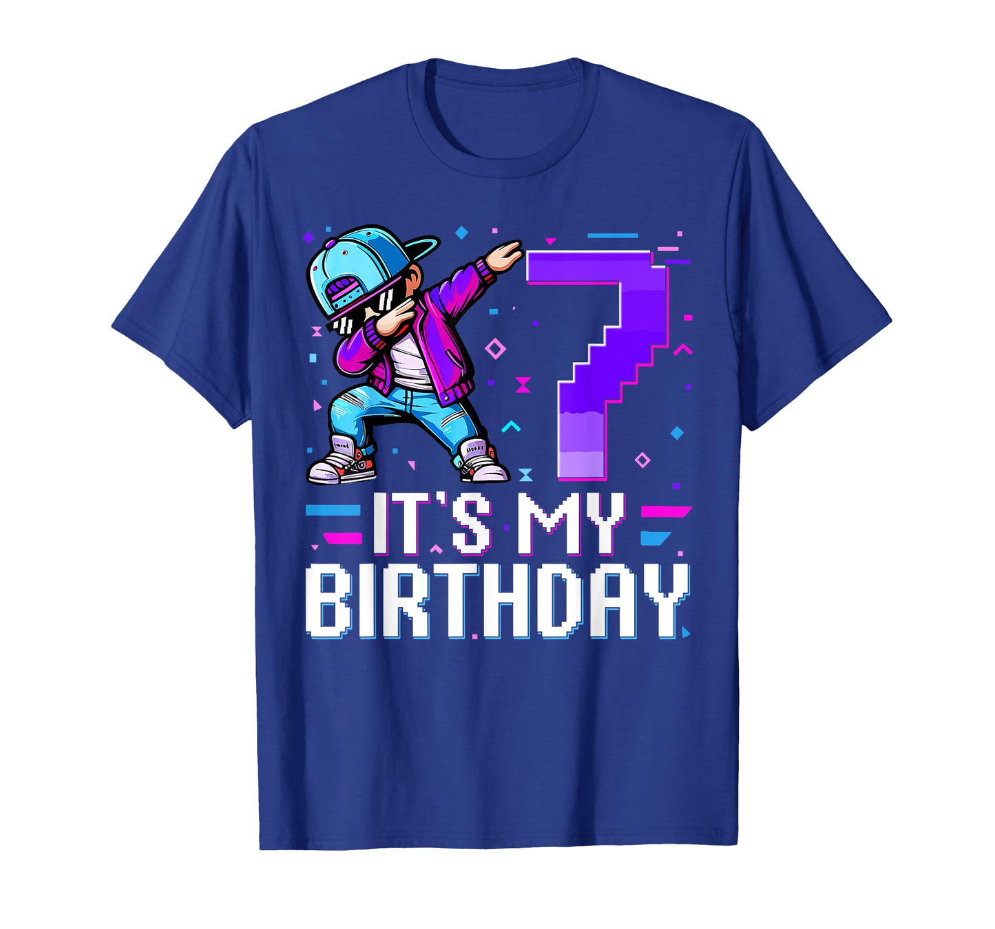It's My Birthday 7th Birthday Boy Dabbing 7 Year Old Gaming T-Shirt