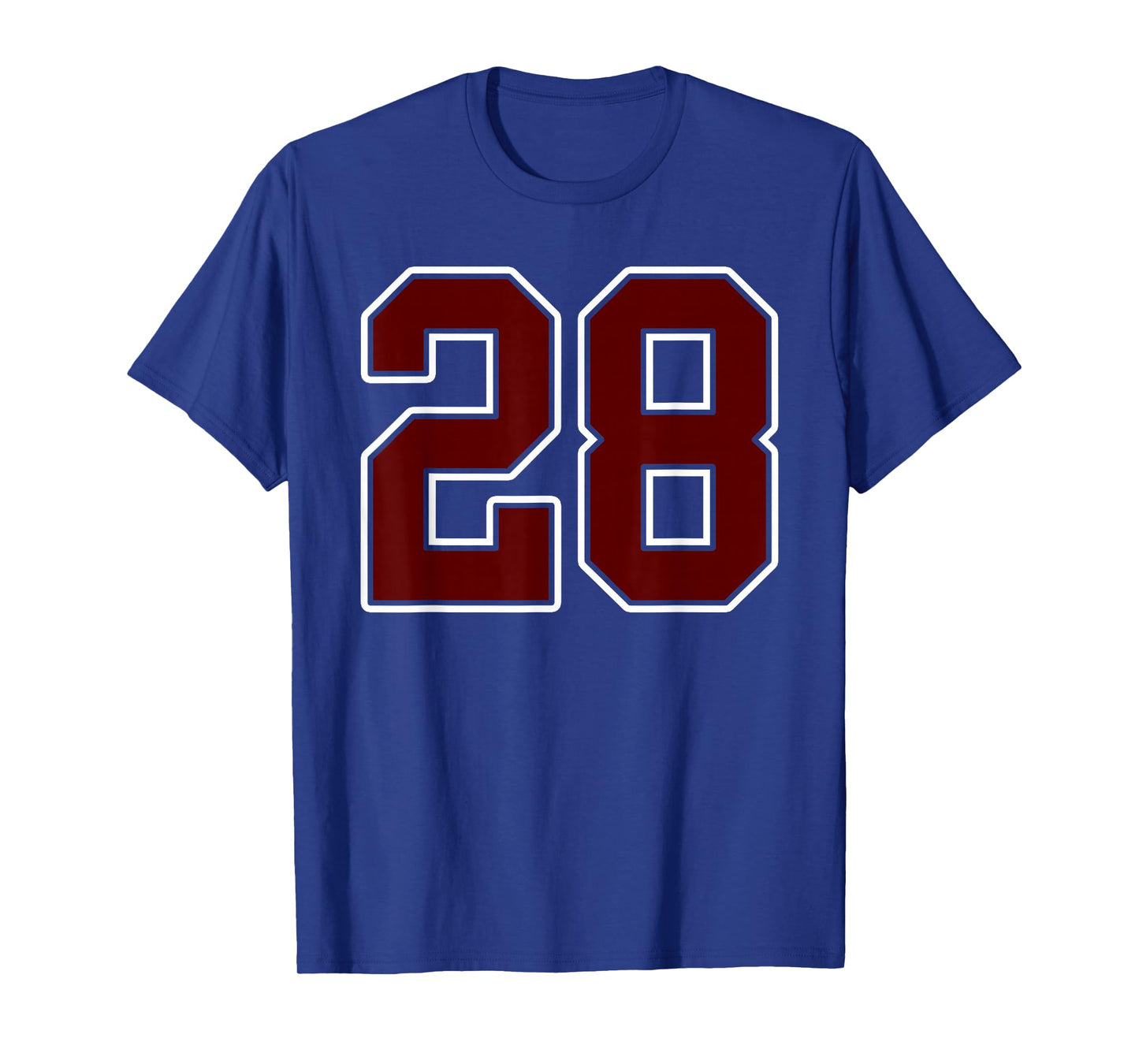 Maroon and White Number 28 Jersey Player Uniform #28 Fan T-Shirt