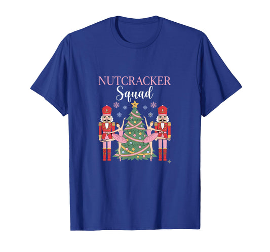 Nutcracker Ballet Christmas Ballerina Pink Dance Squad T-Shirt