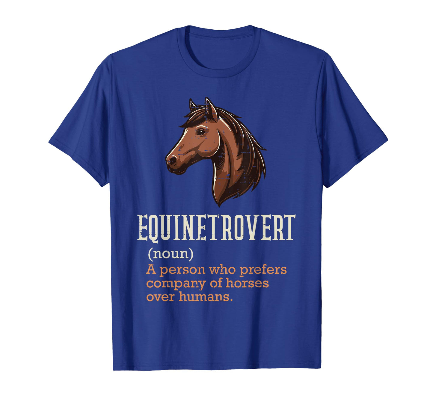 Horse Equinetrovert Definition Fun Equestrian Women Men Kids T-Shirt