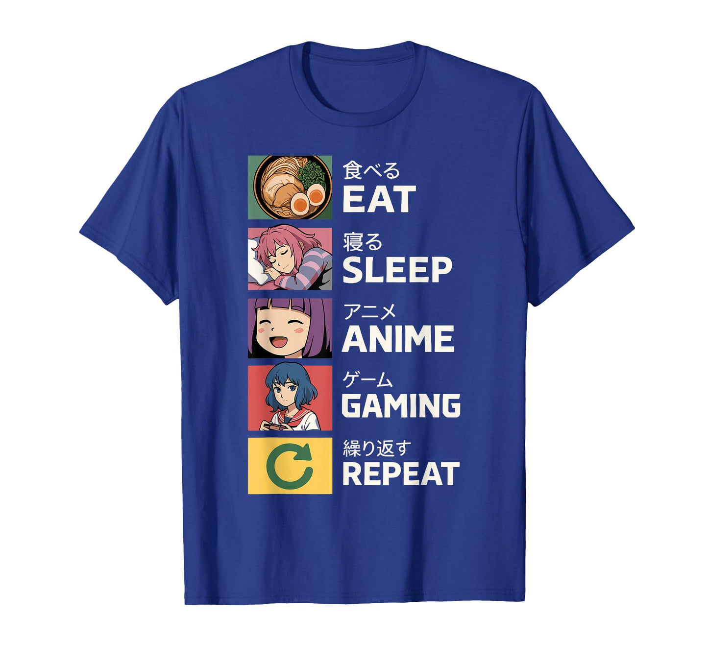 Eat Sleep Anime Gaming Repeat T-Shirt