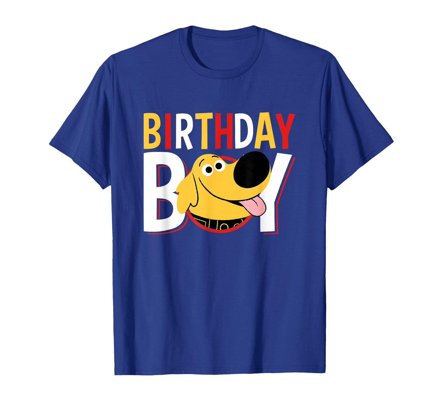 Disney Pixar Up Birthday Boy Cute Dug Big Chest Text Logo T-Shirt