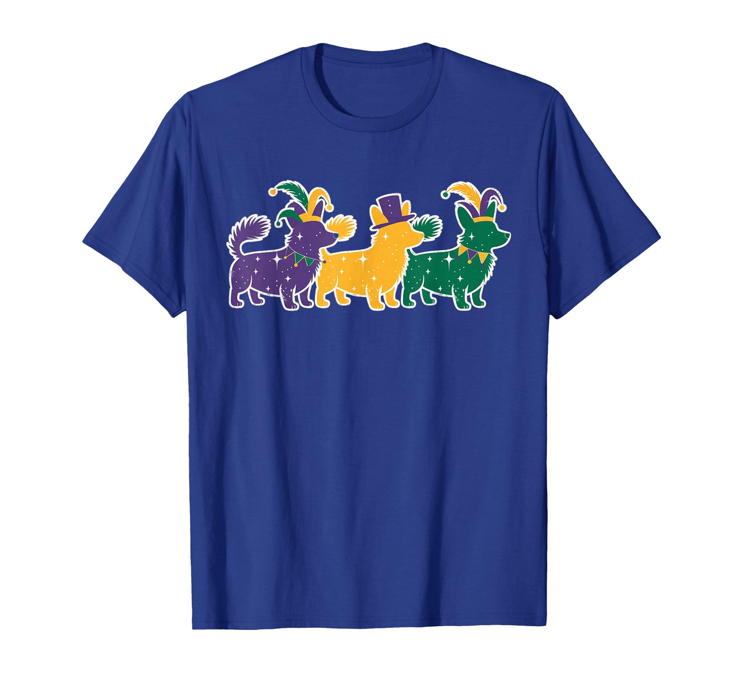 Corgi Dog Purple Yellow Green Toddler Boys Kids Mardi Gras T-Shirt