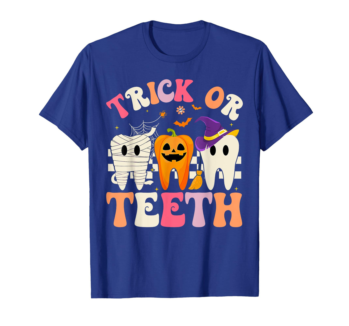 Halloween Dental Funny Teeth Groovy Dentist Hygienist T-Shirt