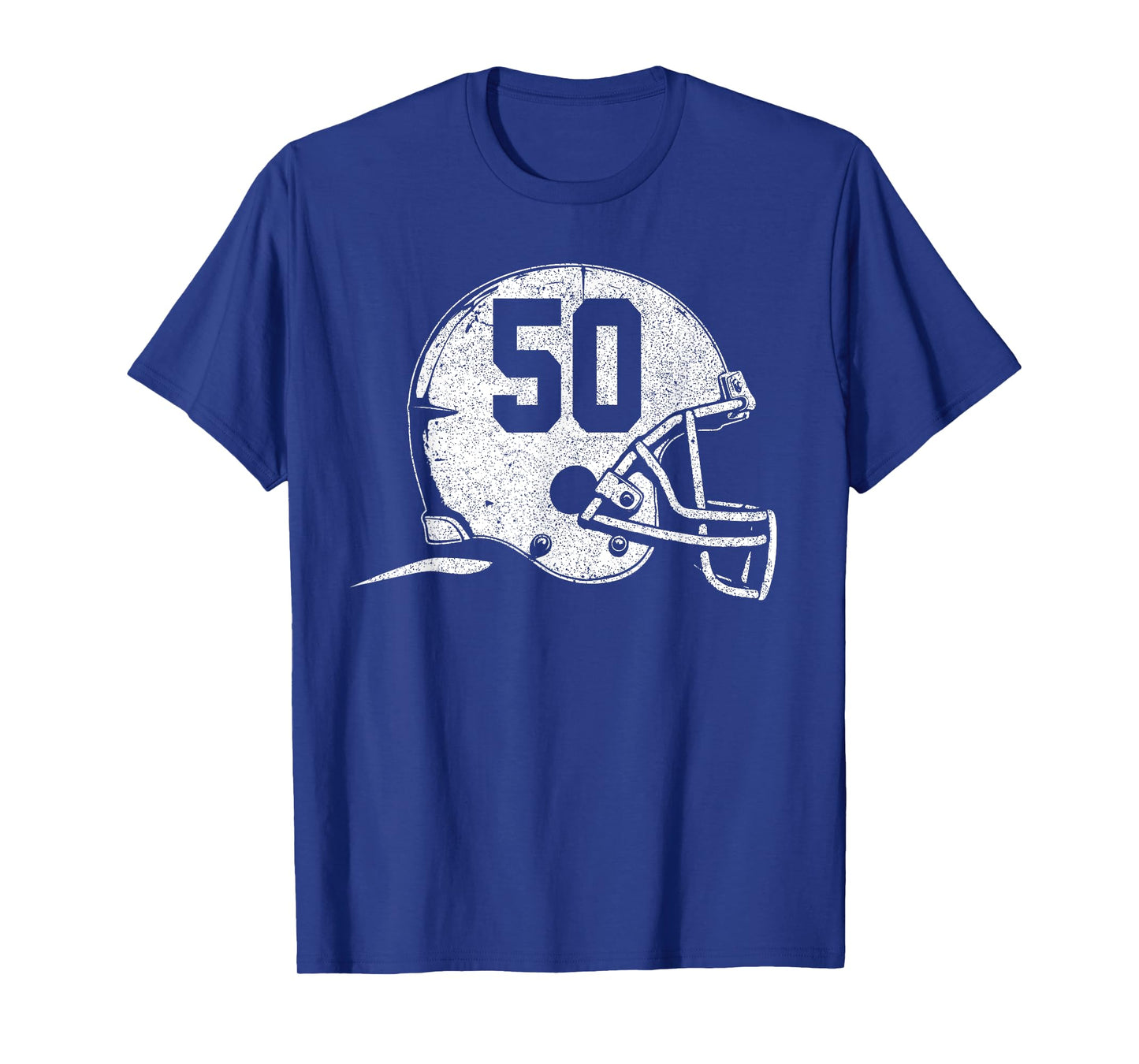 Number 50 Football Helmet Player Fun Number T-Shirt