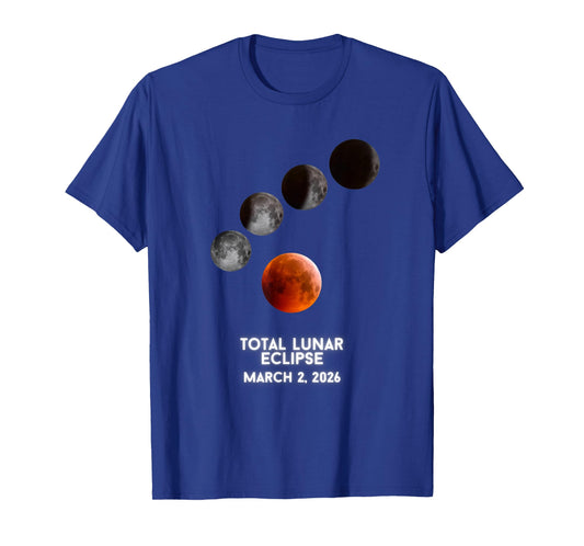 Lunar Red Moon Eclipse March 2nd 2026 Family Men Women Kids T-Shirt