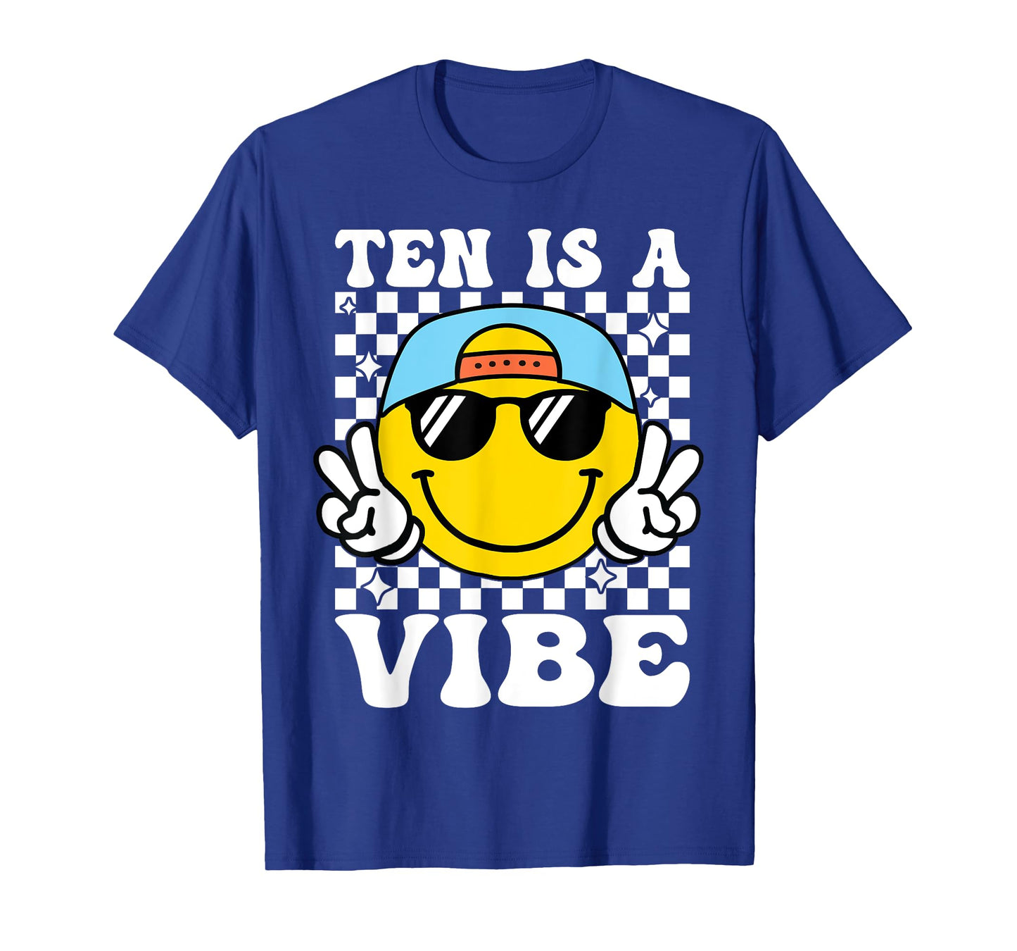 Ten Is A Vibe 10th Birthday Groovy Boys Girls 10 Years Old T-Shirt