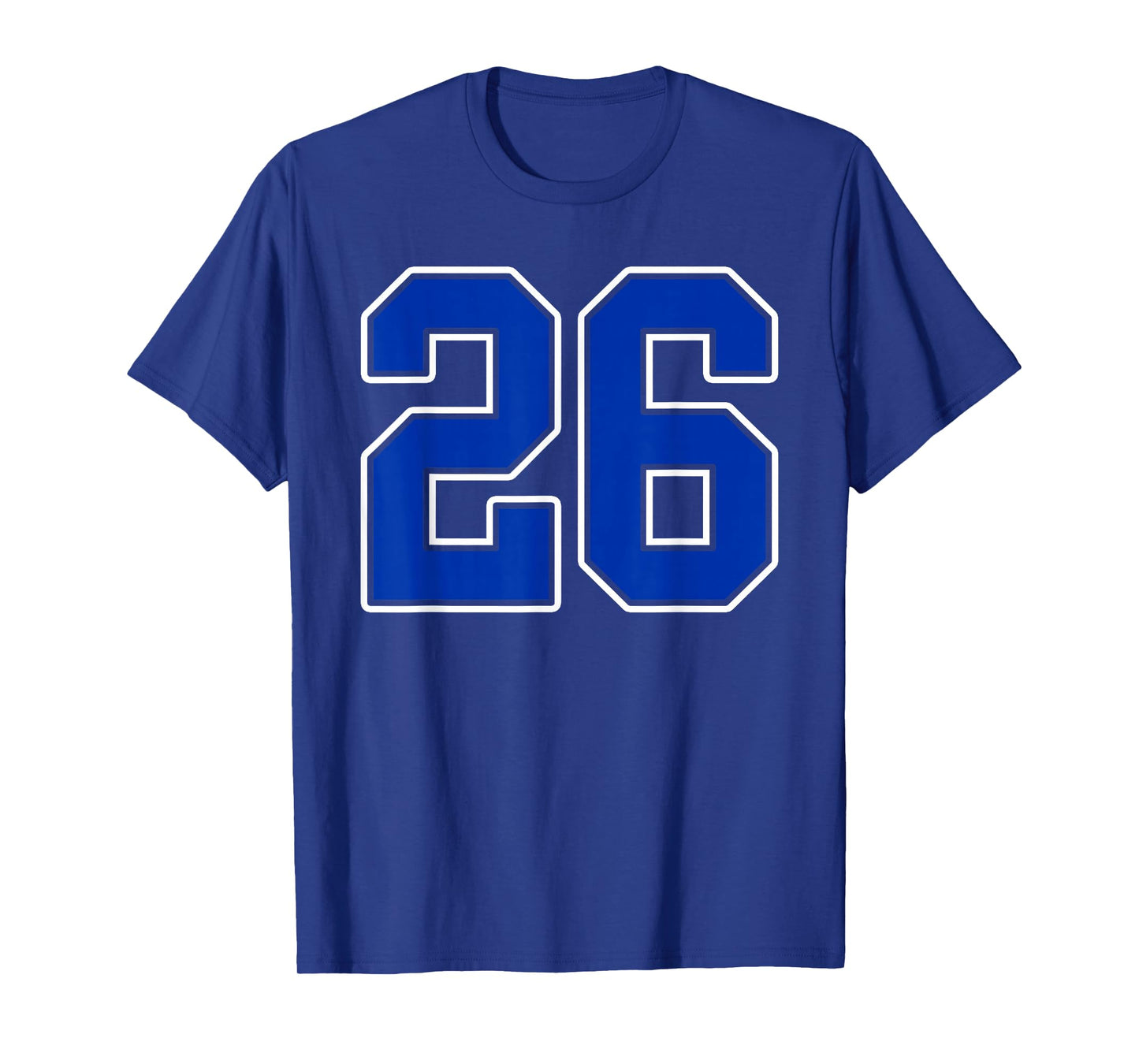 Royal Blue White Number 26 Jersey Player Uniform #26 T-Shirt