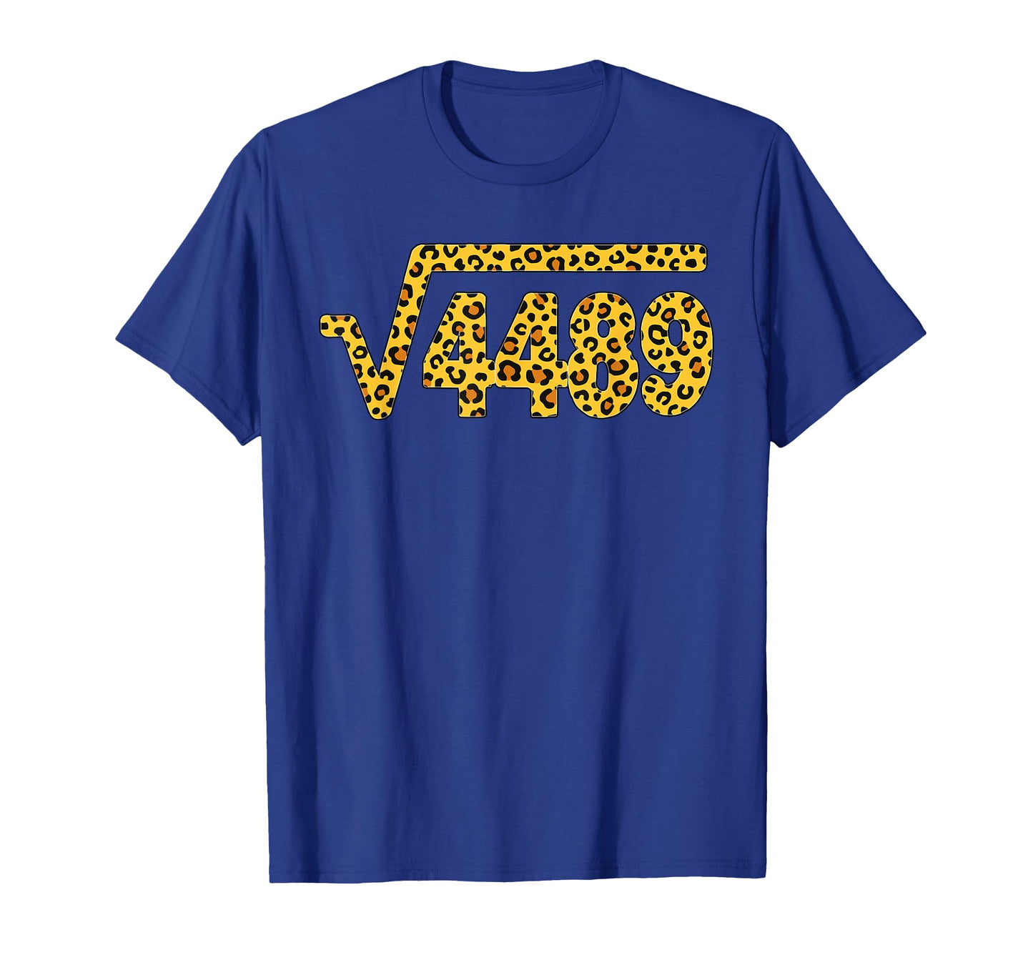 6 7 Leopard Pattern Meme Square Root 4489 Slang Math Teacher T-Shirt