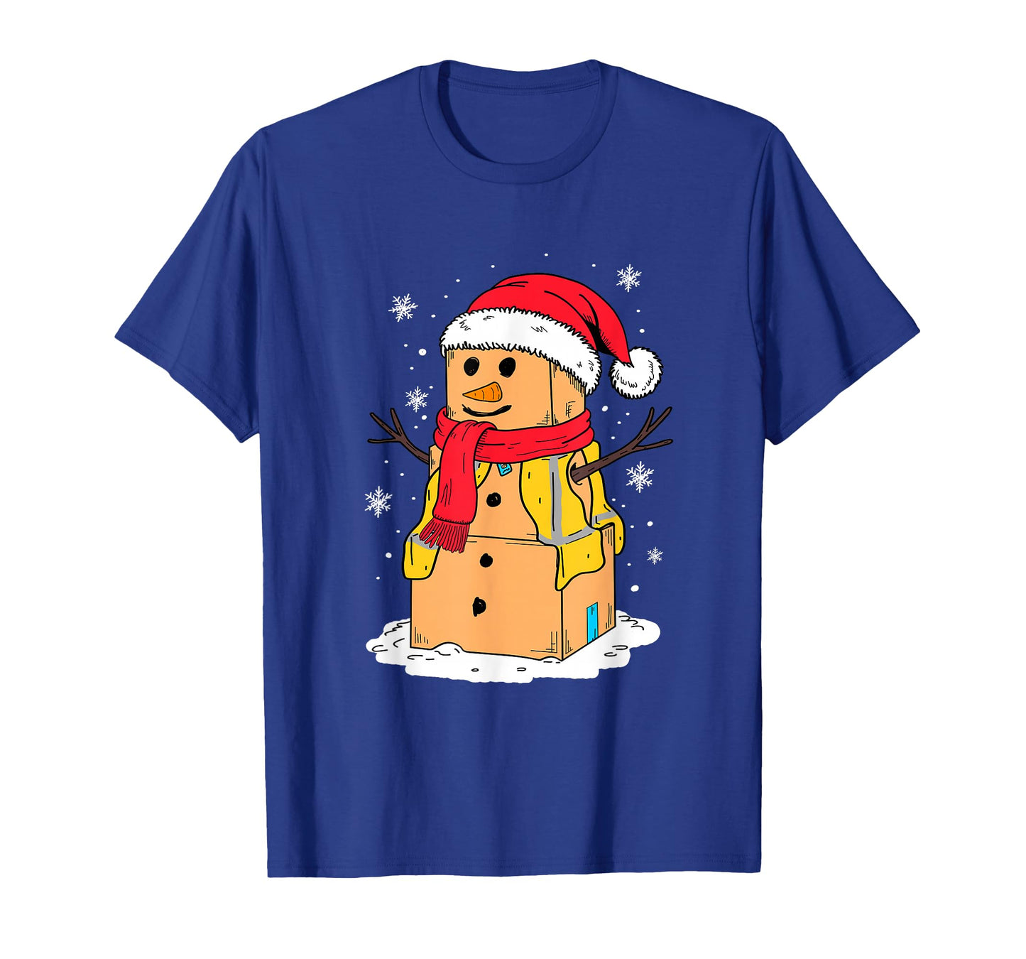 Christmas Coworker Swagazon Associate Cardboard Box Snowman T-Shirt
