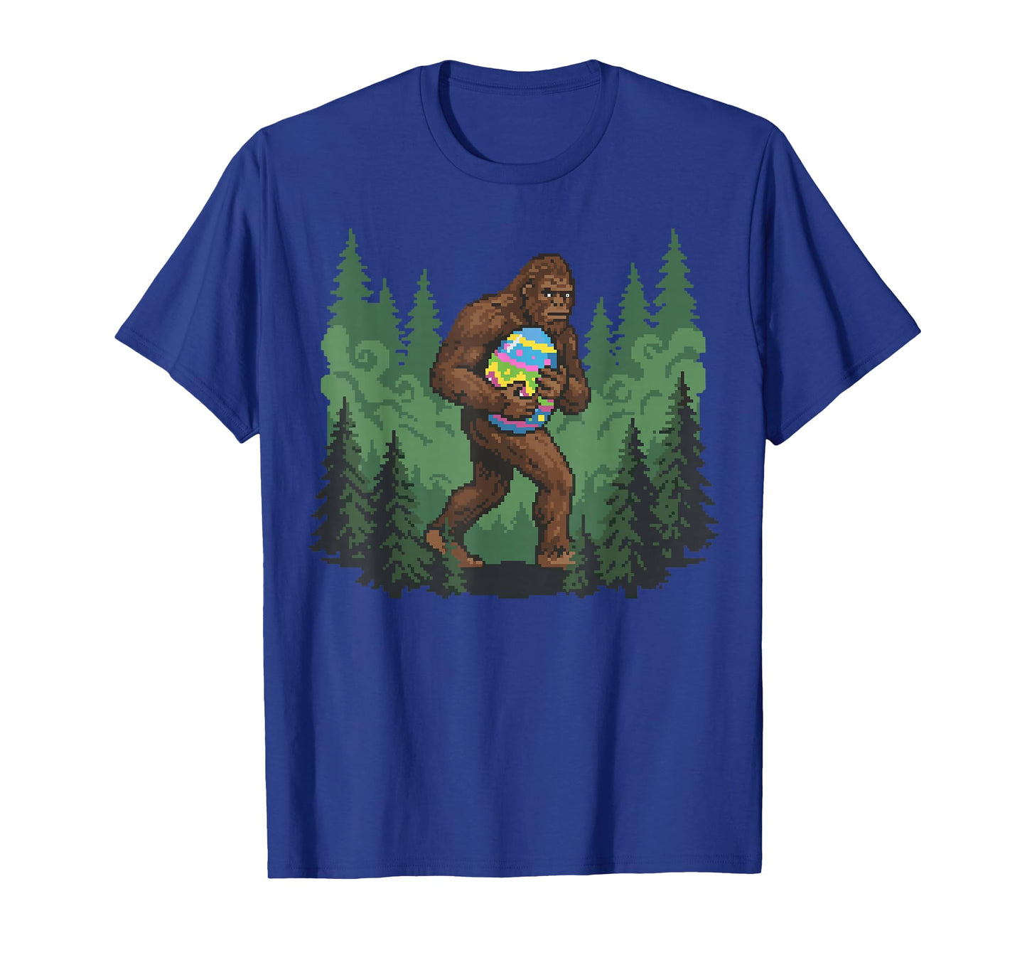 Bigfoot Easter Bunny Sasquatch Egg Hunt Funny Pixel Art T-Shirt